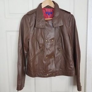 TWIGGY LONDON WOMEN 100% LEATHER MOTO JACKET Med